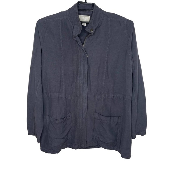 Caslon Jackets & Blazers - Caslon Womens Linen Jacket Lightweight Longline Plus Size Gray  14W
